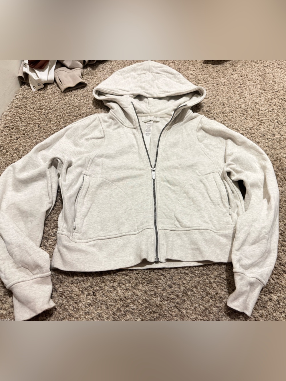 Lululemon Light Gray Zip-Up Hooded Jacket